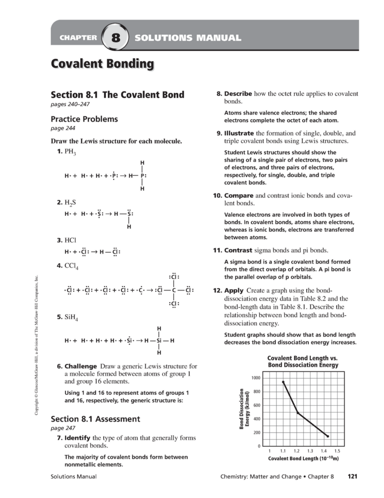 Chapter 8 Covalent Bonding Worksheet Answers ALV Daily