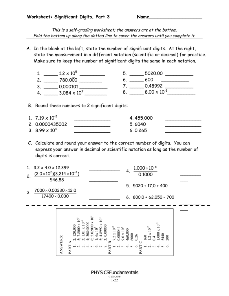 Chem Skills Worksheet 3 Significant Figures Answer Key Worksheetpedia