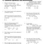 Chemical Equations And Stoichiometry Worksheets Answers Chemical