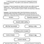 Chemical Properties Matter Worksheet