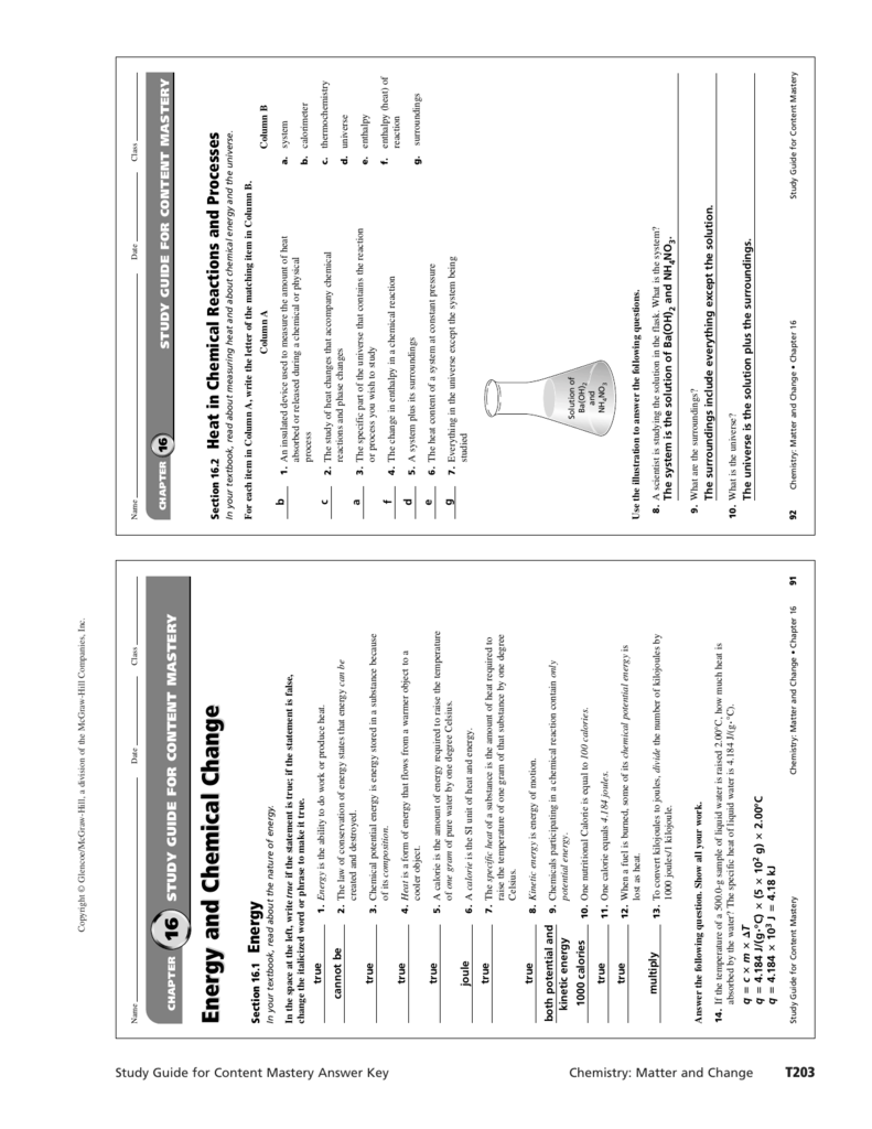 Chemical Reactions And Equations Worksheet Mcgraw Hill Tessshebaylo