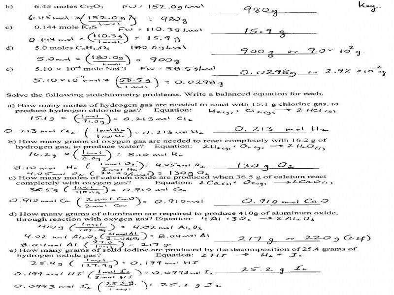 Chemistry 11 Answer Key On Gas Stoichiometry Worksheet 1st Grade Math 