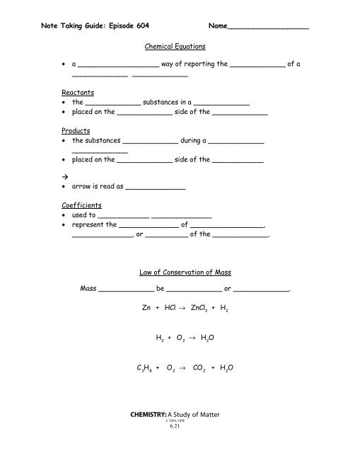 Chemistry A Study Of Matter Worksheet Field Study Science Worksheets 