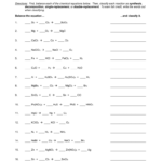 Chemistry Balancing Chemical Equations Worksheet Answer Key Https Www