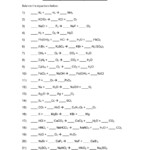 Chemistry Balancing Equations Worksheet Answer Key Chemical Reactions