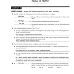 Chemistry Chapter 13 States Of Matter Worksheet Answer Key