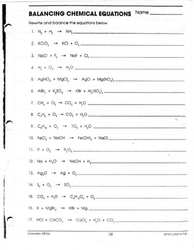 Chemistry If8766 Page 11 Answer Key Thekidsworksheet