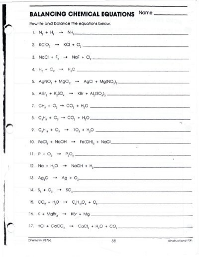 Chemistry If8766 Page 11 Answer Key Worksheetpedia