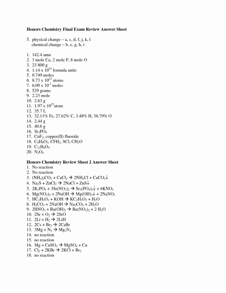 Chemistry If8766 Thekidsworksheet