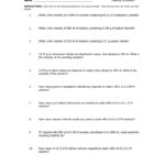 Chemistry II Worksheet NAME Molarity Dilution 1 What Is The