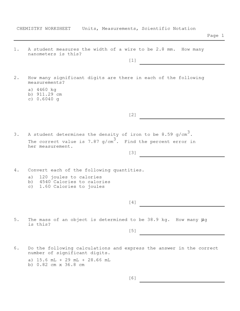 Chemistry Percent Error Worksheet Answer Key Worksheet