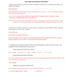 Chemistry Specific Heat Worksheet Answers Ivuyteq