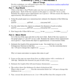 Chemistry Unit 1 Worksheet 5 Size Of Things Answer Key Worksheet