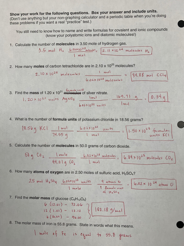 Chemistry Unit 1 Worksheet 6 Dimensional Analysis Answer Key Ivuyteq