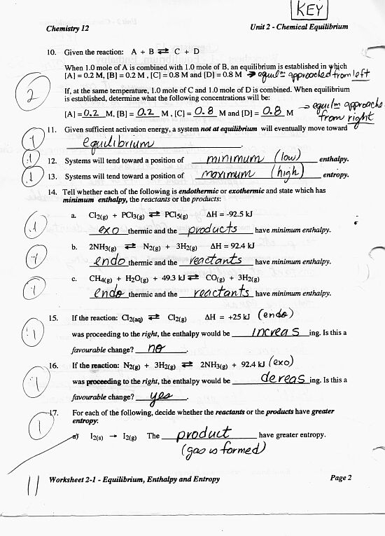 Chemistry Unit 10 Worksheet 2 Answers Worksheet List