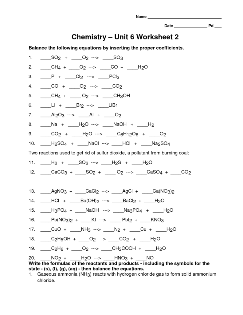 Chemistry Unit 2 Worksheet 1 Printable Worksheets And Activities For Teachers Parents Tutors 