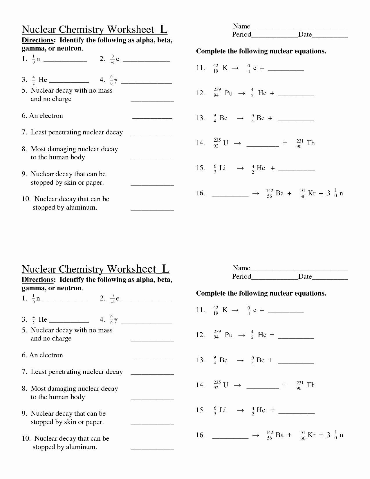 Chemistry Unit 4 Worksheet 1 Answer Key Worksheet