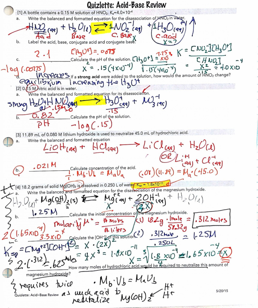 Chemistry Unit 4 Worksheet 2 Answers