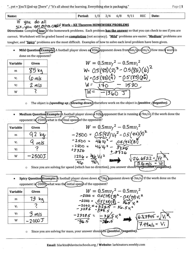 Chemistry Unit 6 Worksheet 1 Answer Key