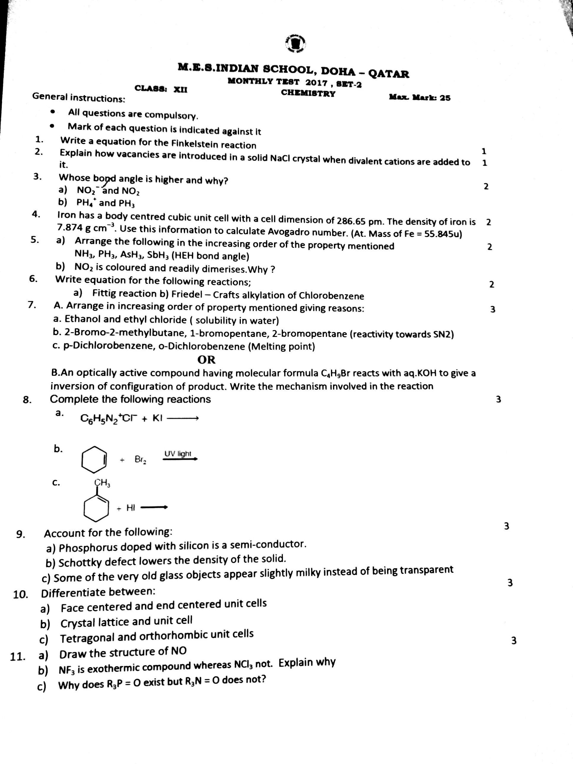 CHEMISTRY XiI E