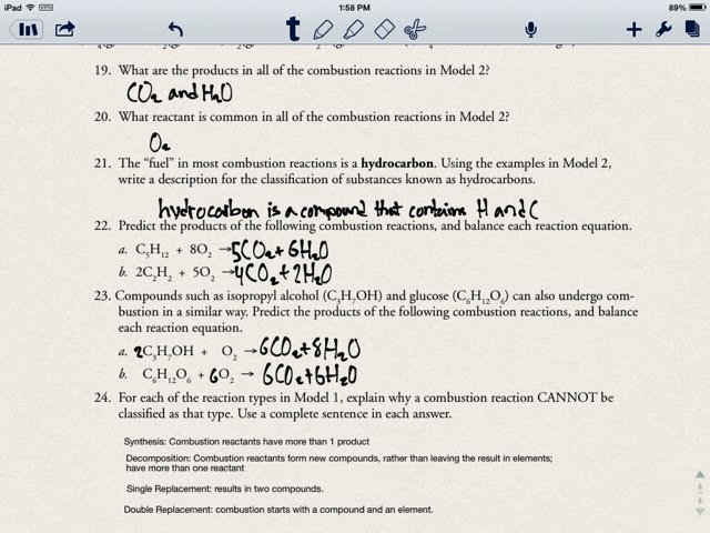  Classifying Types Of Chemical Reactions Pogil Answer Key My PDF 