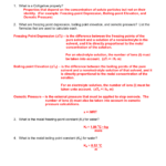 Colligative Properties Worksheet II Answer Key 11 12