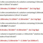 Concentration Chemistry Worksheet