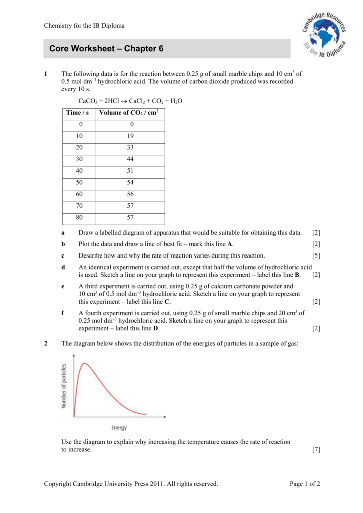 Core Worksheet Chapter 6 Cambridge Resources For The IB