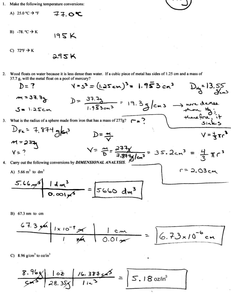 Dimensional Analysis Practice Worksheet Scientific Notation Fun 