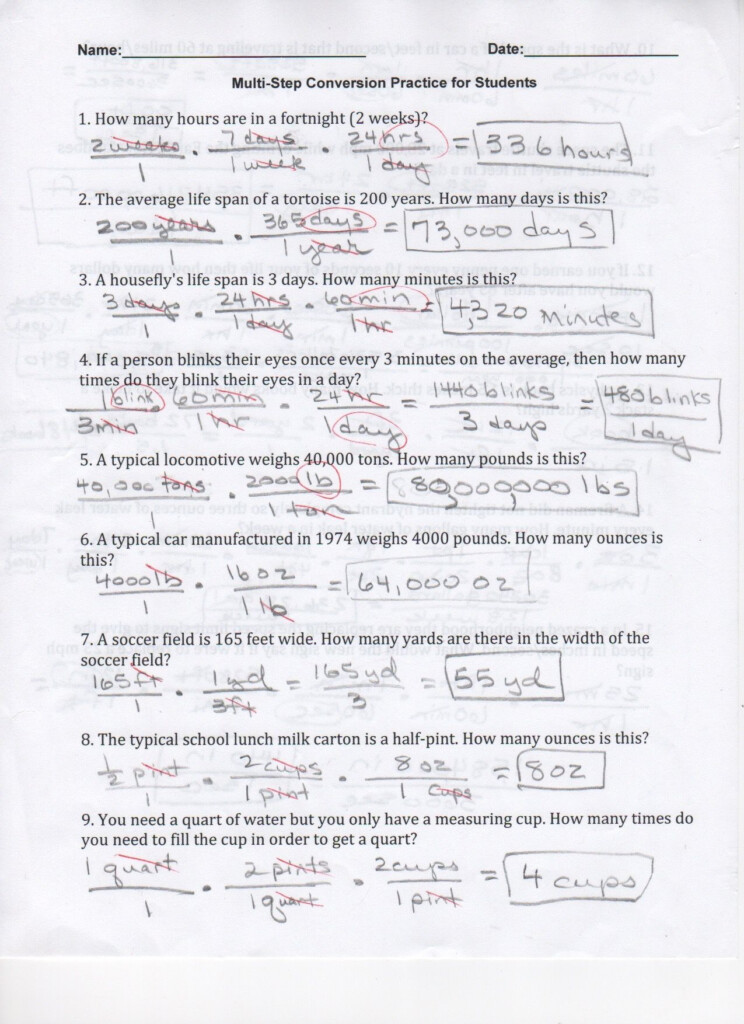 Dimensional Analysis Worksheets With Answer Key Yahoo Search Results 