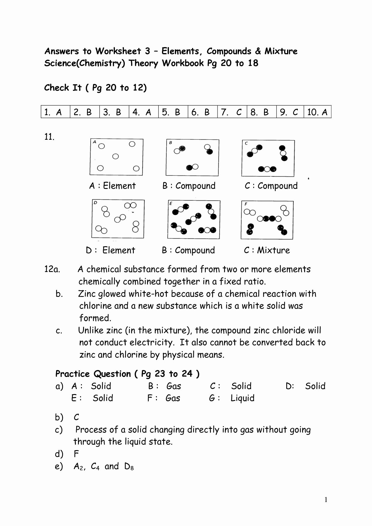 Elements Compounds Mixtures Worksheet Unique 17 Best Of Elements