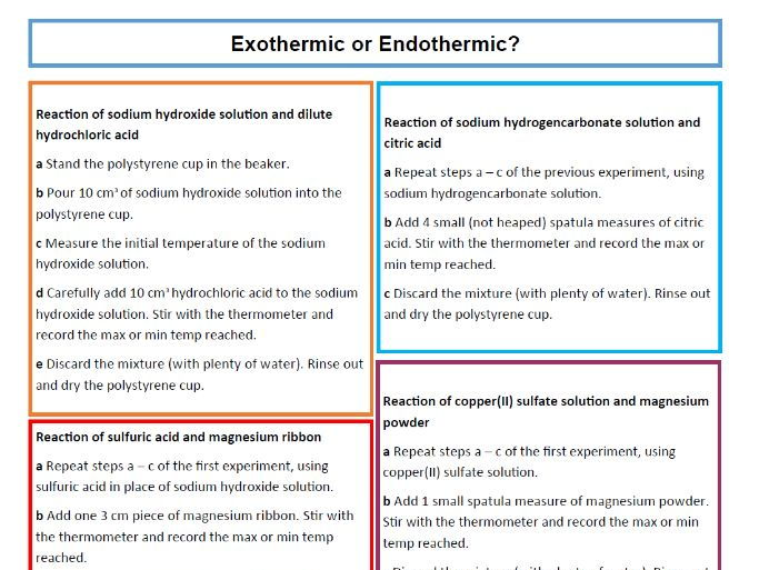 Endothermic And Exothermic Reaction Worksheet Answers Make Or Break 