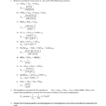 Equilibrium Worksheet Solutions Final