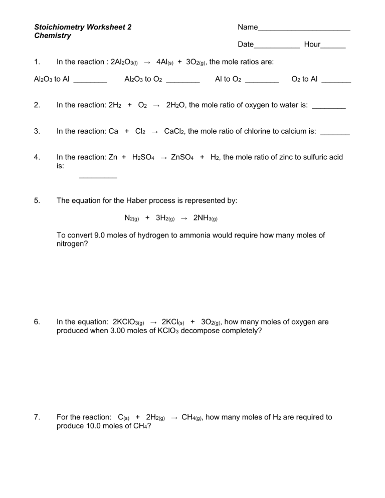 Gas Stoichiometry Worksheet Doc Worksheet Today