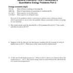 General Chemistry Unit 3 Worksheet 4 Energy Constants H2O