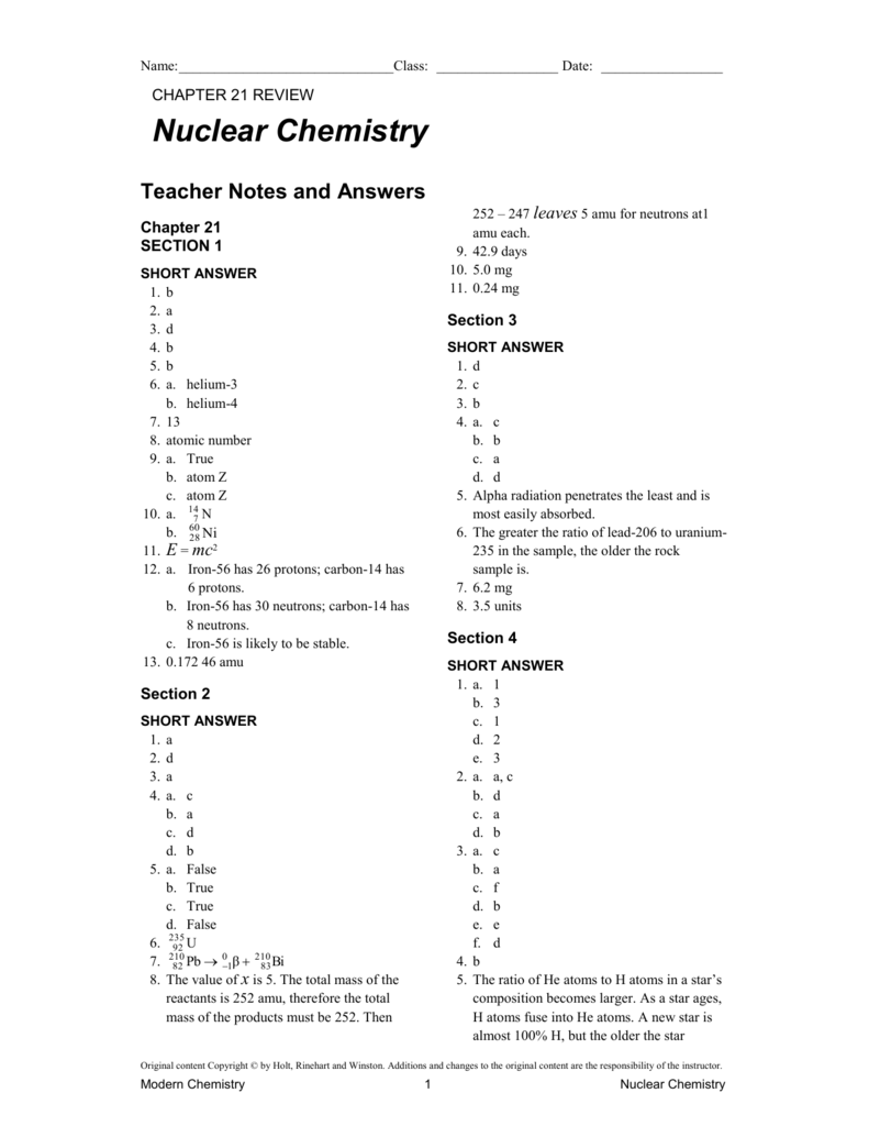 HoltChapter21worksheet2withanswers