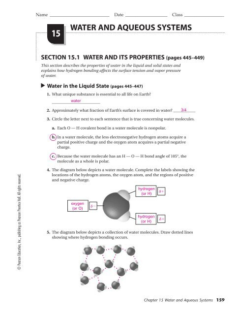 Inspiration Water And Aqueous Systems Worksheet Goal Keeping Intelligence