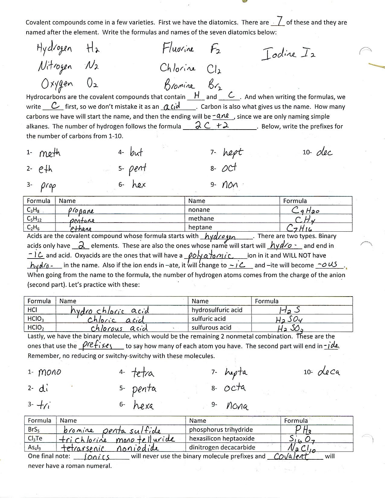 Ionic And Covalent Bonding Worksheet With Answers