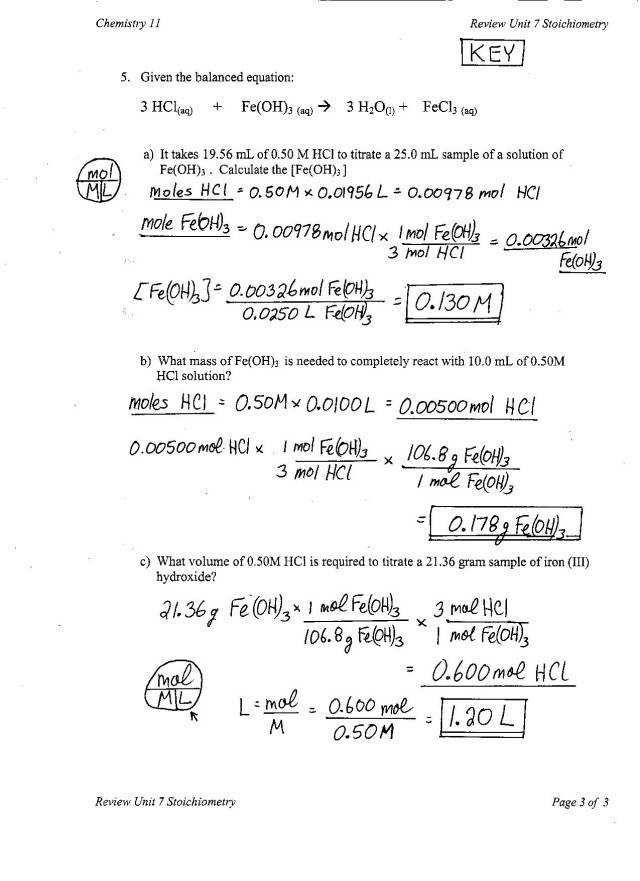 Kindergarten Gases And Stoichiometry Worksheet 3 Answers Worksheets On 