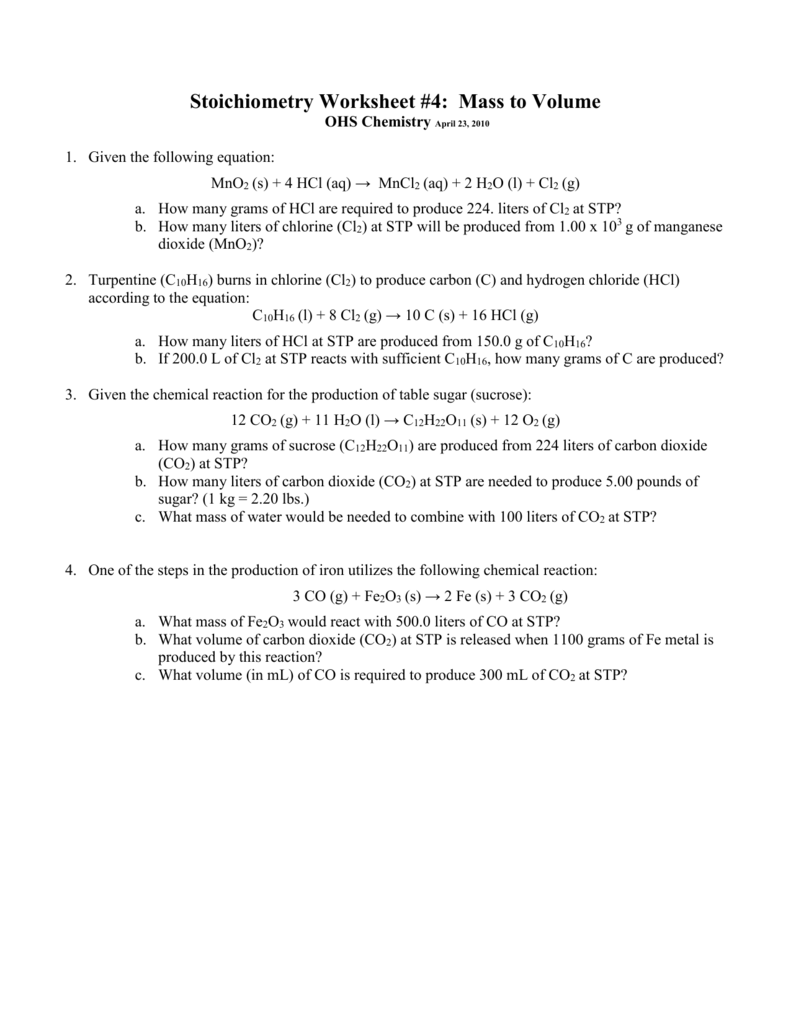 Mass Volume Problems