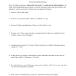 Metric Conversions Chemistry Dimensional Analysis Worksheet 1 Answer