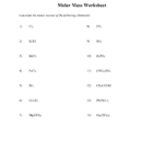 Molar Mass Worksheet With Work Escolagersonalvesgui