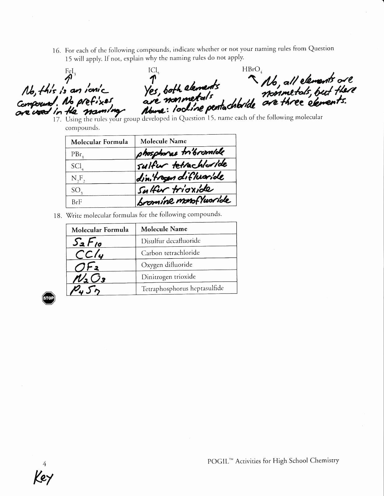 Molecular Compounds Worksheet Answers Covalent Bonding Worksheet 