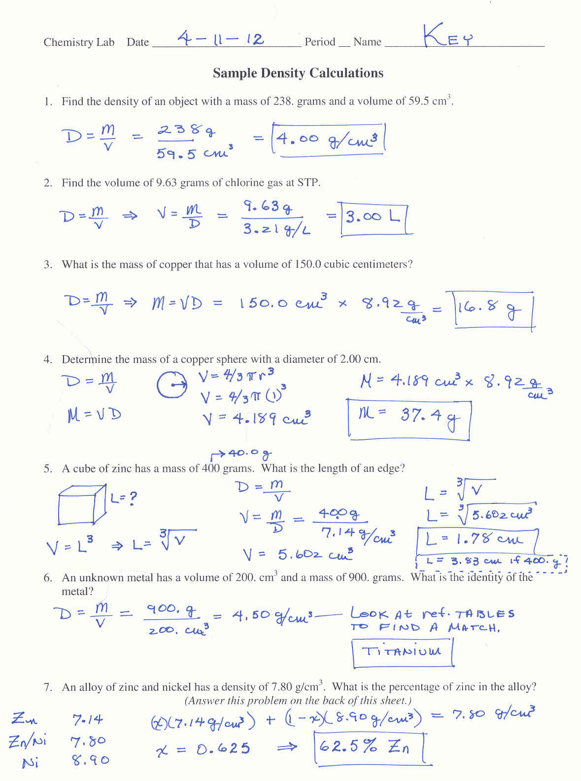 Moles And Mass Worksheets Answers