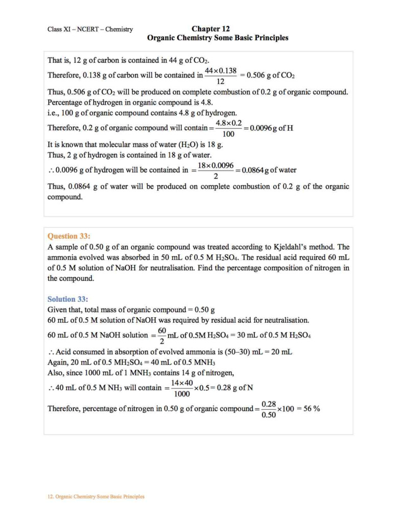 Ncert Solution For 11 Class Chemistry Chapter 12 Organic Chemistry 