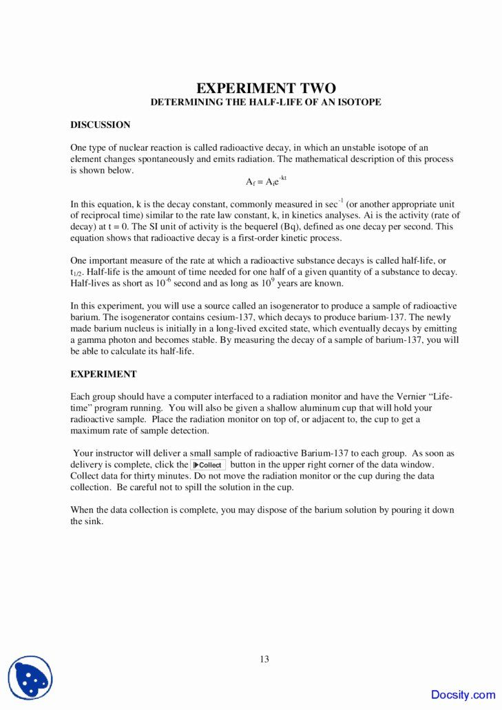 Nuclear Chemistry Half Life Problems Worksheet Answers Instantworksheet