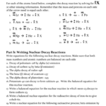 Nuclear Chemistry Worksheet