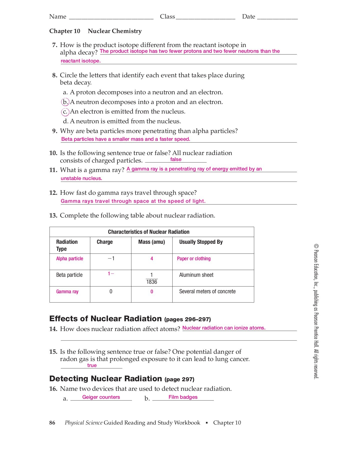 Nuclear Chemistry Worksheet Answers Ivuyteq