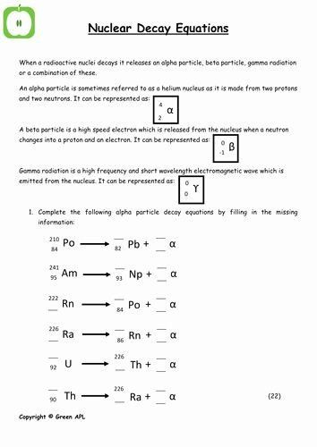 Nuclear Decay Worksheet Answer Key 50 Nuclear Decay Worksheet Answers 