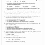 Nuclear Reactions Worksheet Answers Worksheet